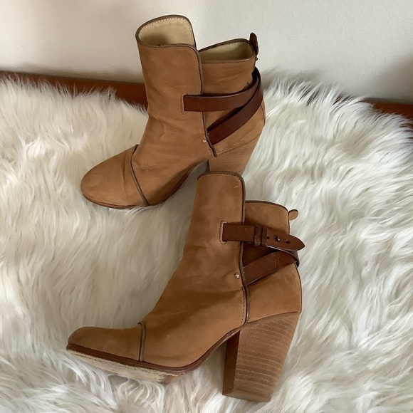 Rag & Bone Harrow Nubuck Suede Ankle Booties Sz-8 - Picture 1 of 11